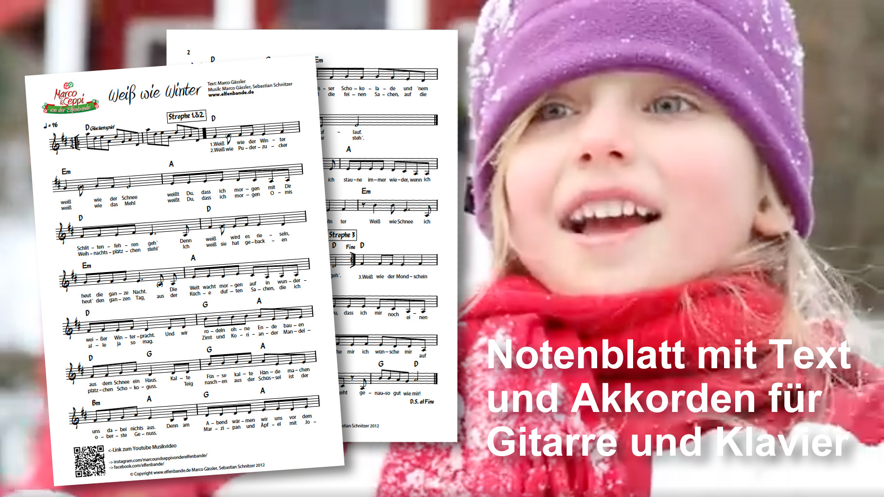 Notenblatt Weiß wie Winter